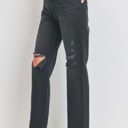  Morgan Baggy Skater Jean | Black Distressed Denim | Wide Leg | Trendy