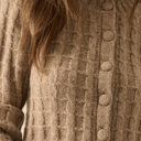  Naomi Cable Knit Button-Up Cardigan Sweater | Women's Fall and Trendy Style | Long Sleeves | Neutral | Beige | Layers