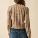  Naomi Cable Knit Button-Up Cardigan Sweater | Women's Fall and Trendy Style | Long Sleeves | Neutral | Beige | Layers