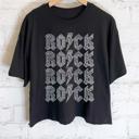  ROCK Graphic Tee | Black Cotton Women's T-Shirt | Concert Apparel