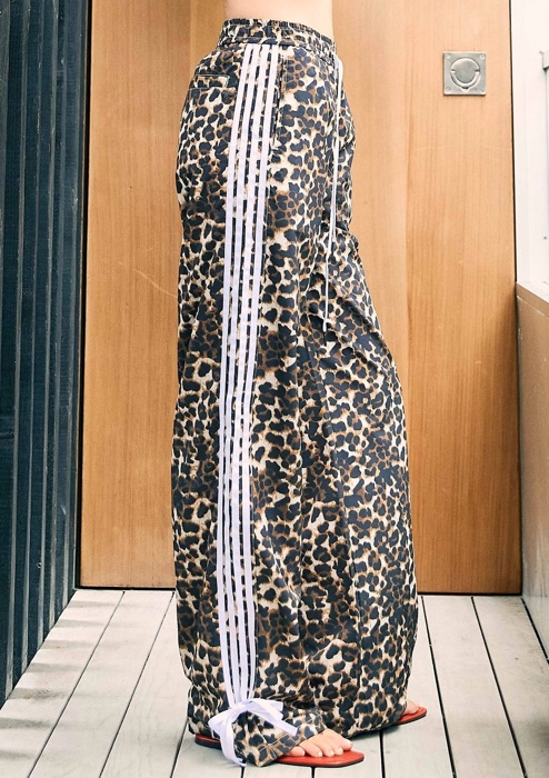 Rebecca Cheetah Print Wide Track Pants | Women's Athleisurewear | Elastic Waistband | Pockets | Trendy Fall and Winter Fashion | Ribbon Side Detail | Travel