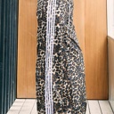  Rebecca Cheetah Print Wide Track Pants | Women's Athleisurewear | Elastic Waistband | Pockets | Trendy Fall and Winter Fashion | Ribbon Side Detail | Travel