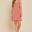  Rebekah Mineral-Washed Mini Dress | Coral Red Vacation Cut-Out Dress | Sleeveless | Ribbed | Cover-Up