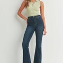  Reese High Rise Outer Slit Flare Jean | Women's Flare Jeans | Dark Wash Flares | Trendy Denim