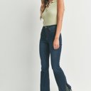  Reese High Rise Outer Slit Flare Jean | Women's Flare Jeans | Dark Wash Flares | Trendy Denim