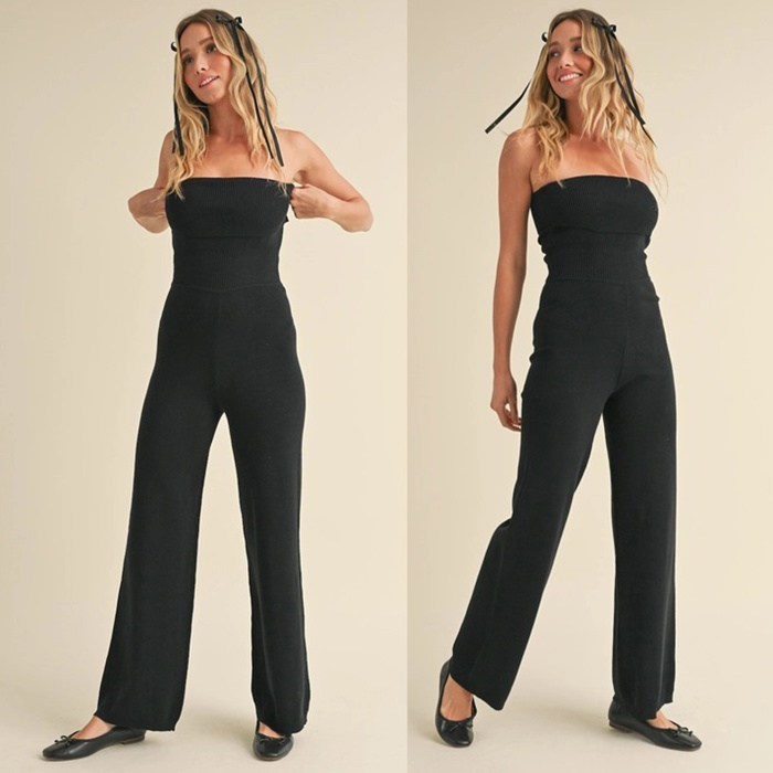 Riley Bandeau Knit Sweater Jumpsuit | Casual Women's Jumpsuit | Trendy Athleisurewear | Travel Style Inspo