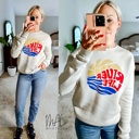  River Life Oversized Graphic Sweatshirt | Comfy Soft Long Sleeve Crewneck Sweater