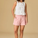  River Sleeveless Triple Bow Self-Tie Top | Women's Sleeveless Top | Trendy Summer Shirt | Lightweight + Trendy