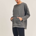  Rocco Brushed Grey Pullover | Fall Sweatshirt | Athleisure | Women's Activewear | Gray Sweater | Fall Fashion Trends