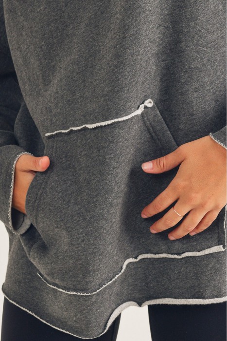 Rocco Brushed Grey Pullover | Fall Sweatshirt | Athleisure | Women's Activewear | Gray Sweater | Fall Fashion Trends