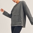  Rocco Brushed Grey Pullover | Fall Sweatshirt | Athleisure | Women's Activewear | Gray Sweater | Fall Fashion Trends