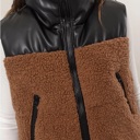  Sophie Sherpa Puffer Vest | Black and Brown Faux Leather Vest | Fall Trends | Trendy Vest