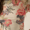  Suzanne Floral-Print Mesh Mock-Neck Thumbhole Top | Women's Shirt | Fall and Winter Trendy Fashion | Holiday Outfit Inspo | Modern Romantic Stylish Statement Piece