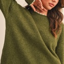  Taryn Contrast Knit Scalloped Edge Sweater