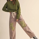  Taryn Contrast Knit Scalloped Edge Sweater