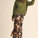  Taryn Contrast Knit Scalloped Edge Sweater