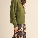  Taryn Contrast Knit Scalloped Edge Sweater