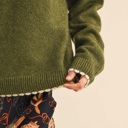  Taryn Contrast Knit Scalloped Edge Sweater