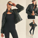  Tatum Puffer Crop Jacket | Black Trendy Puffer Winter Jacket | Metallic | Cropped | Stylish Winter Fashion