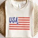 Medium USA Flag Graphic Tee | Vintage White | 4th of July Shirt