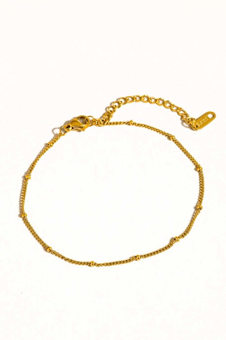 Vivi 18K Gold Classic Bead Chain Anklet | Lead & Nickel Free | Hypoallergenic | Water Resistant