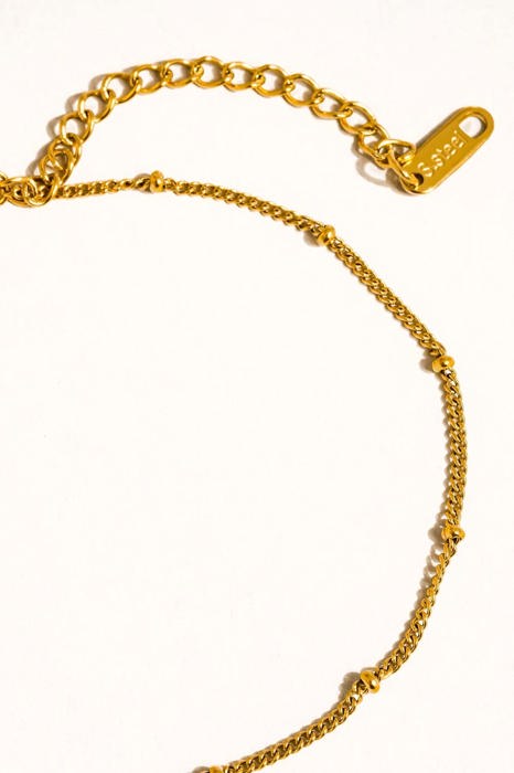 Vivi 18K Gold Classic Bead Chain Anklet | Lead & Nickel Free | Hypoallergenic | Water Resistant