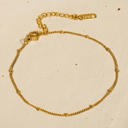  Vivi 18K Gold Classic Bead Chain Anklet | Lead & Nickel Free | Hypoallergenic | Water Resistant