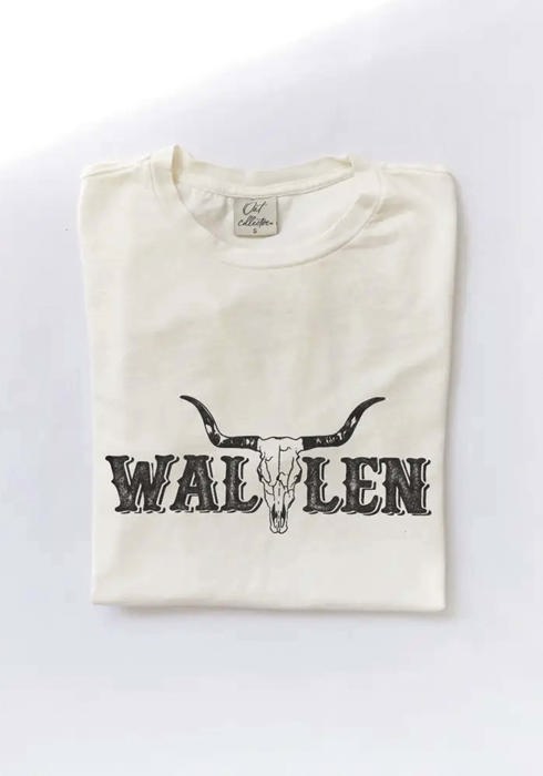 Wallen Mineral Washed Graphic Tee | Country Music Fan | Women's Cream T-Shirt | Morgan Whallen