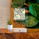 Version 4 First Date map, Where We Met Map, Map Our First Date, Personalized Acrylic Plaque, Anniversary Gift, Girlfriend Gift, LED Night Lamp Couple Keepsake Gift