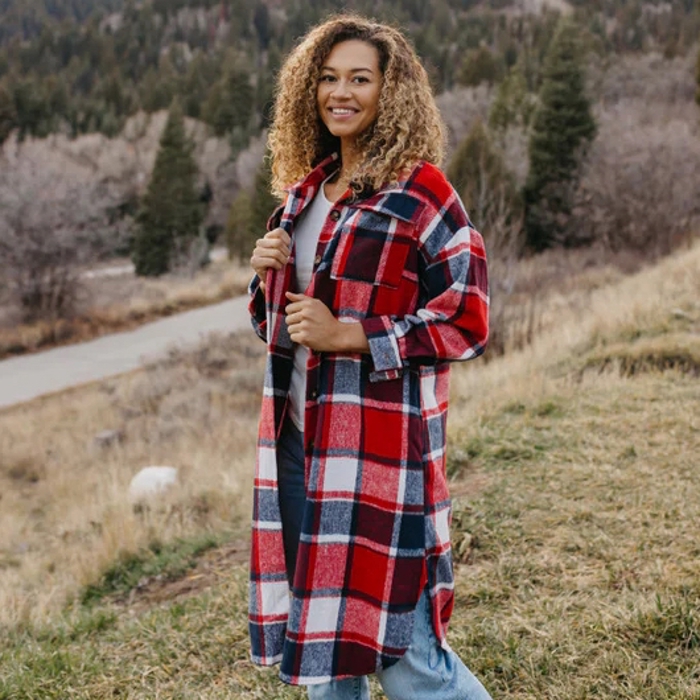 Long Plaid Shackets