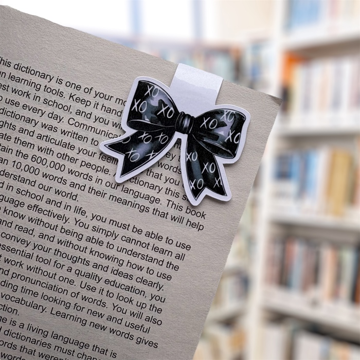 Black Bow Xo Magnetic Bookmark