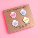  Valentines Day Gift | Magnetic Bookmarks | Set of 4 Candy Hearts