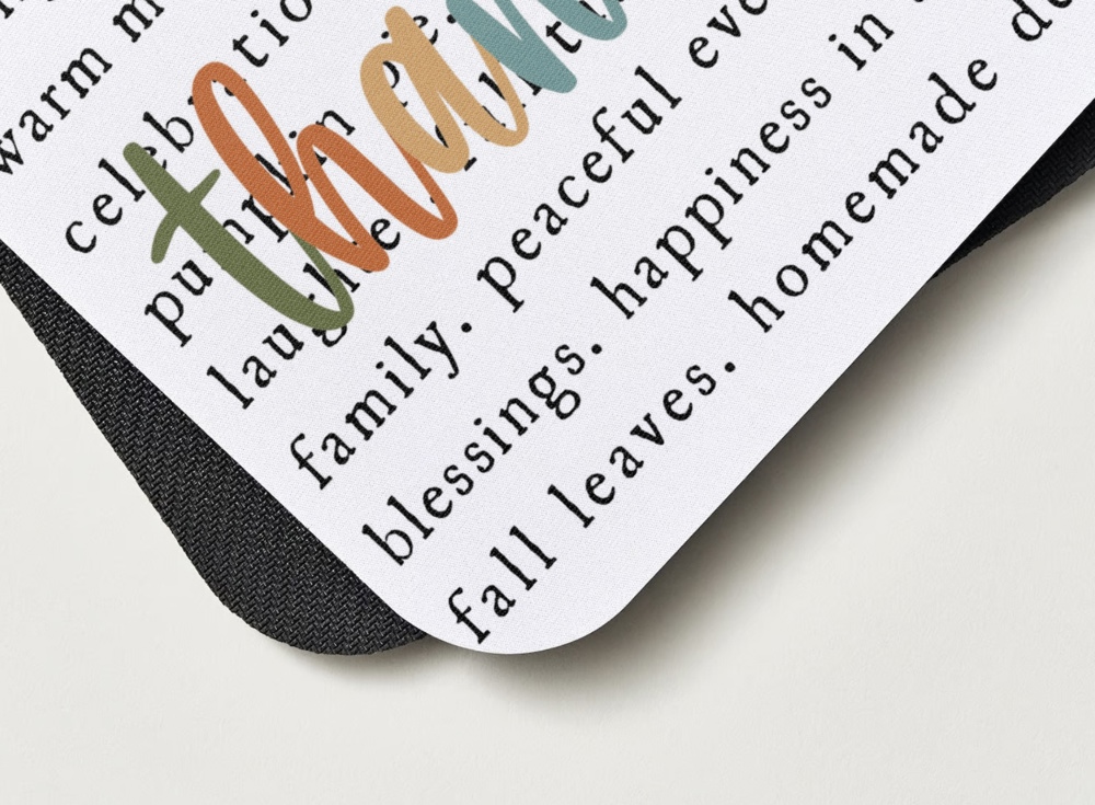 Thankful Fall Quotes Mouse Pad