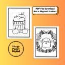  Fall Coloring Pages | Digital PDF File Download | 12 Fall Themed Coloring Pages