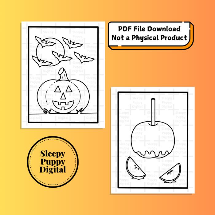 Fall Coloring Pages | Digital PDF File Download | 12 Fall Themed Coloring Pages