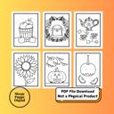 Fall Coloring Pages | Digital PDF File Download | 12 Fall Themed Coloring Pages