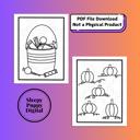  Fall Coloring Pages | Digital PDF File Download | 12 Fall Themed Coloring Pages