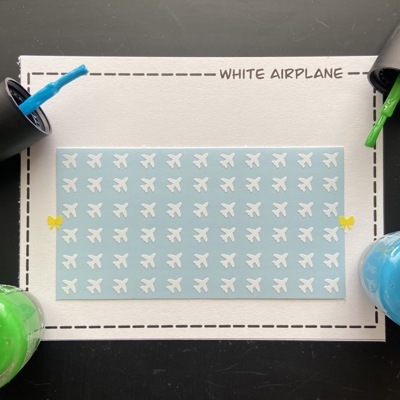 White Airplane Nail Art Decals