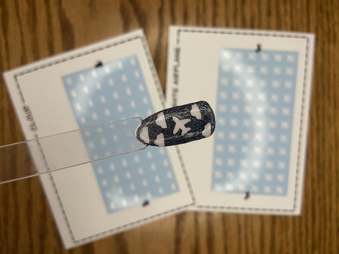 White Airplane Nail Art Decals