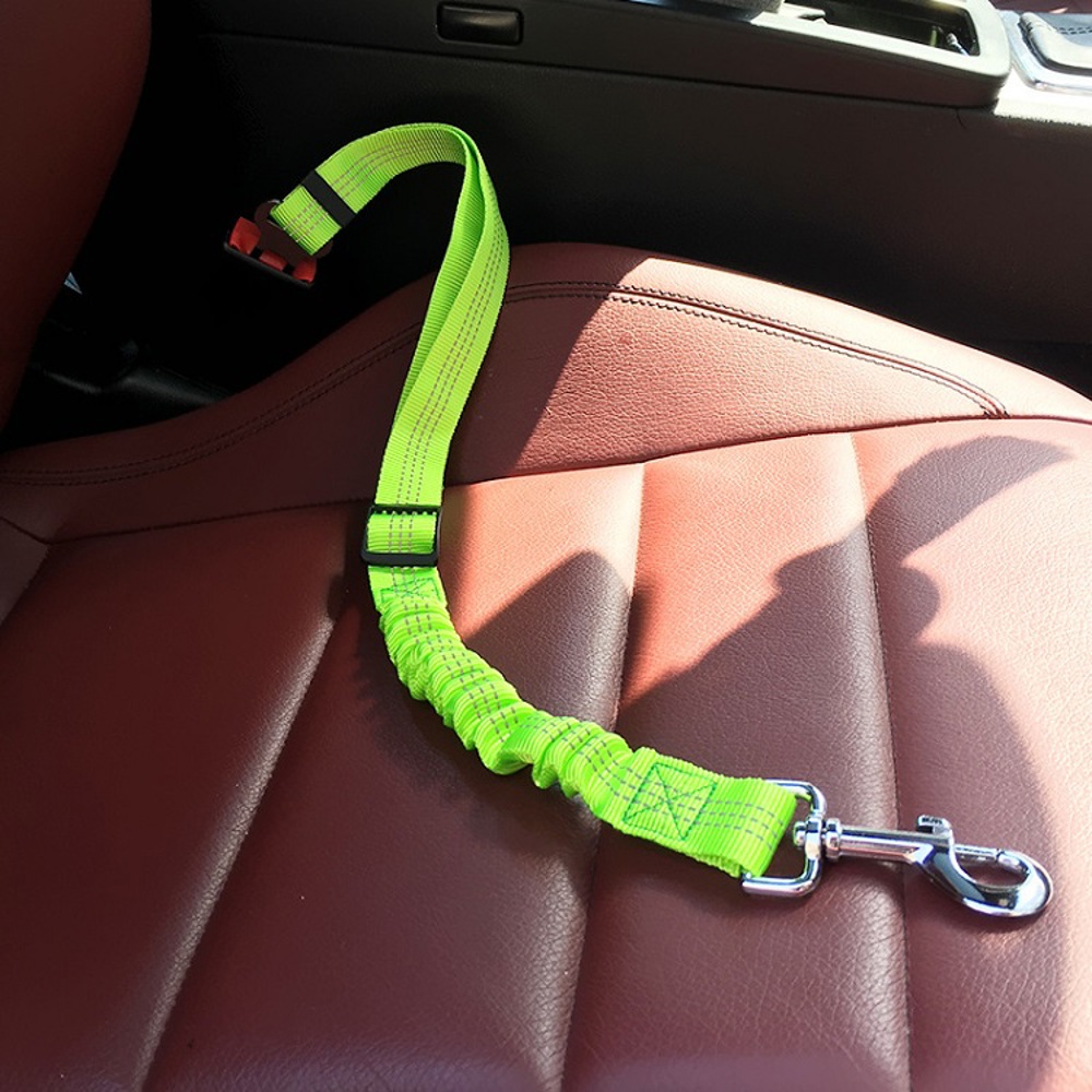 Adjustable Shock Absorbing Dog Leash Seat Belt