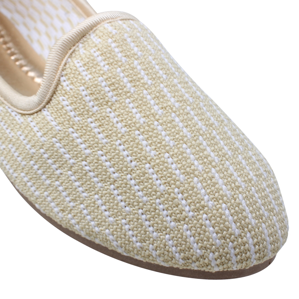 SOBEYO Ballet Flats Comfort Soft-Sole Breathable Sweater Fabric Lightweight Round Toe