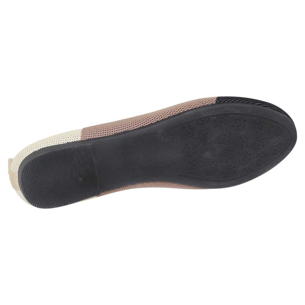 SOBEYO Ballet Flats Comfort Soft-Sole Breathable Sweater Fabric Lightweight Round Toe