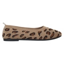 Leopard Brown Size 10 SOBEYO Ballet Flats Comfort Soft-Sole Breathable Sweater Fabric Lightweight Round Toe