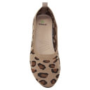 Leopard Brown Size 10 SOBEYO Ballet Flats Comfort Soft-Sole Breathable Sweater Fabric Lightweight Round Toe