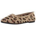 Leopard Brown Size 5 SOBEYO Ballet Flats Comfort Soft-Sole Breathable Sweater Fabric Lightweight Round Toe