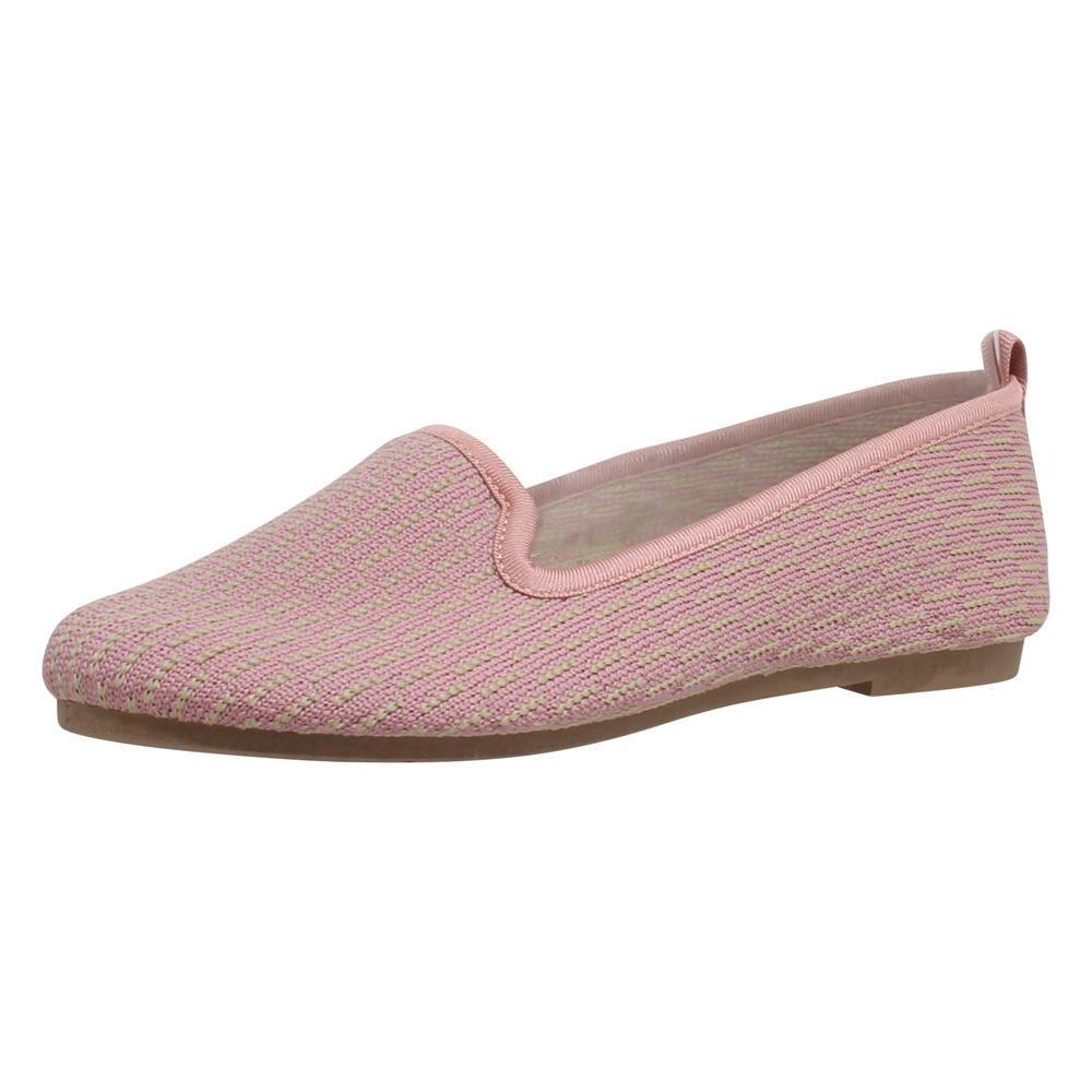 SOBEYO Ballet Flats Comfort Soft-Sole Breathable Sweater Fabric Lightweight Round Toe