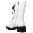 White Faux Leather Size 10 Women's Chunky Platform Lace-up Boots