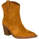 Tan Suede Size 5.5 Women's Western Ankle Booties Stitched Cowboy