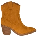 Tan Suede Size 6.5 Women's Western Ankle Booties Stitched Cowboy