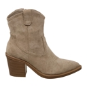 Taupe Suede Size 5.5 Women's Western Ankle Booties Stitched Cowboy